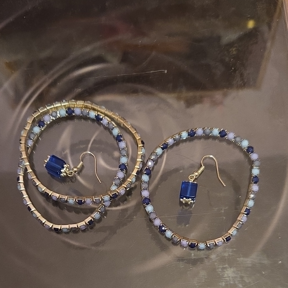 Blue Bracelet And Earring Set